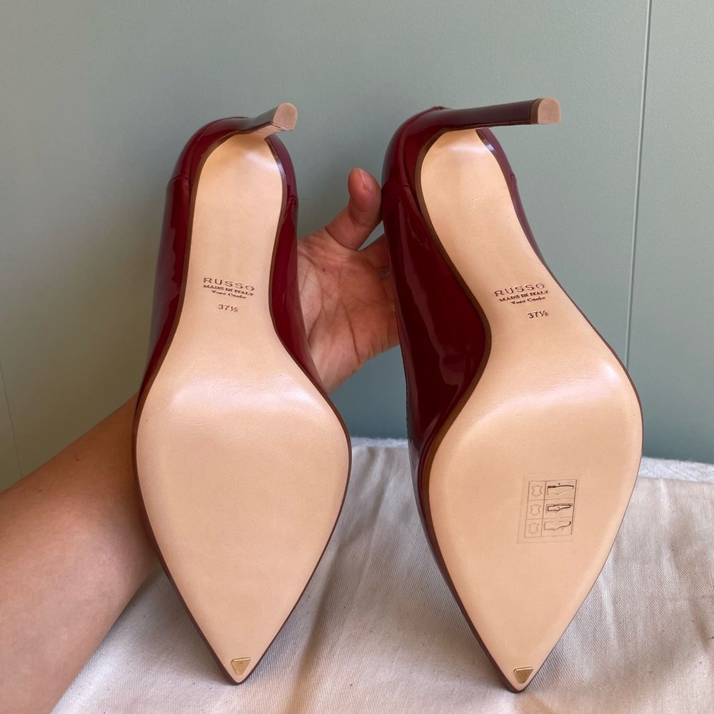 Nwob Francesco Russo R1p057 Vernice Amaranto (Red Patent Leather) Pump Sz 37.5 — image 5 of 8